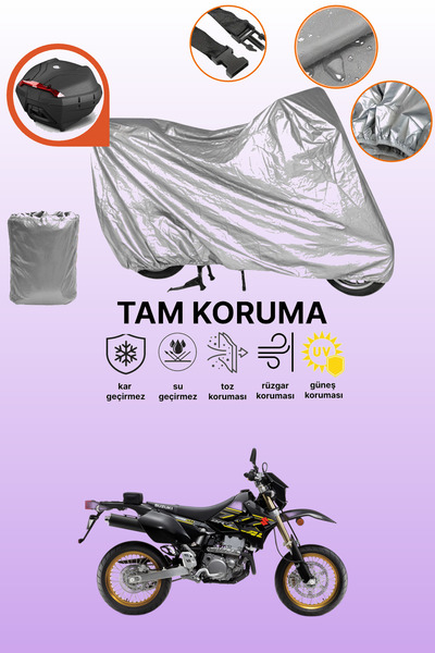 dokaca حقيبة خلفية رمادية متوافقة مع سوزوكي DRZ400 SM، غطاء محرك متوافق، غطاء...
