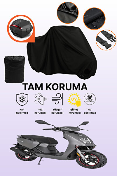 dokaca Mondial 50 Tab Compatible Motorcycle Tarpaulin Compatible with Black R...