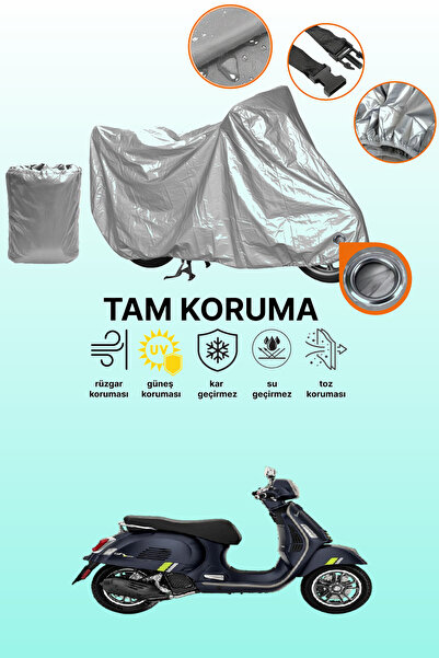 dokaca غطاء محرك متوافق مع Vespa GTS 125 Supertech، غطاء واقي باللون الرمادي