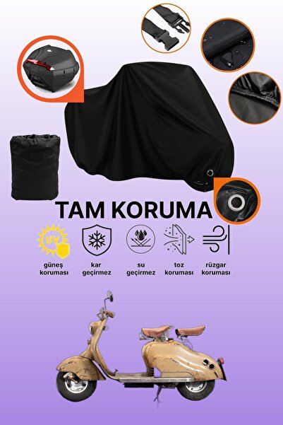 dokaca غطاء دراجة نارية متوافق مع لامبريتا إينوسيينتي مع قفل أسود وحقيبة خلفي...