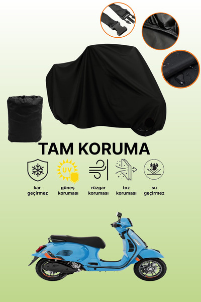 dokaca غطاء محرك متوافق مع Vespa GTS Super Sport 310 باللون الأسود، غطاء واقي...