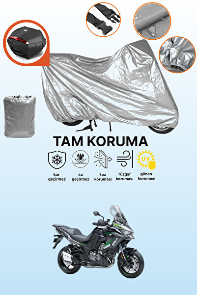 dokaca حقيبة خلفية رمادية متوافقة مع Kawasaki Versys 1000 SE، غطاء واقي للدرا...