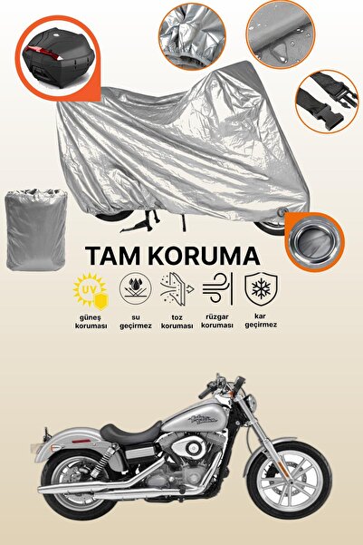 dokaca حقيبة خلفية وقفل رمادي متوافقة مع هارلي ديفيدسون داينا سوبر جلايد كاست...