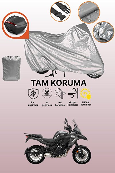 dokaca حقيبة خلفية رمادية متوافقة مع ماركة Benelli TRK 502، غطاء واقي