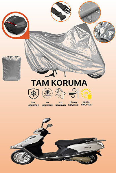 dokaca حقيبة خلفية رمادية متوافقة مع فالكون جوبي 110، غطاء واقي للدراجة النارية