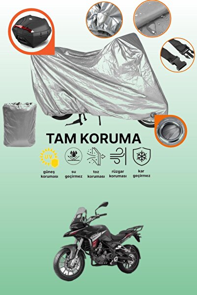 dokaca حقيبة خلفية وقفل رمادي متوافقة مع ماركة Benelli TRK 251، غطاء حماية لل...