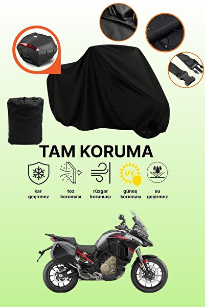 dokaca حقيبة خلفية سوداء متوافقة مع دراجة دوكاتي مولتيسترادا V4 رالي، غطاء وا...