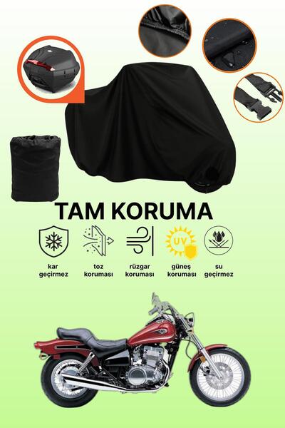 dokaca Black Tail Bag Compatible Kawasaki En 500 Compatible Motorcycle Tarpau...