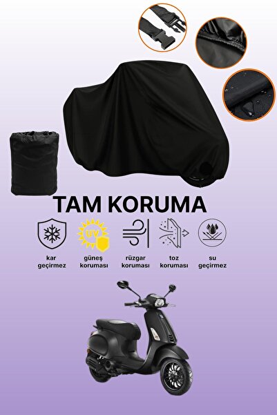 dokaca غطاء محرك متوافق مع Vespa Sprint S 150 باللون الأسود، غطاء واقي، غطاء ...