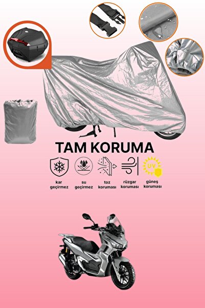 dokaca حقيبة خلفية رمادية متوافقة مع RKS Velloce 150، غطاء واقي للدراجة النارية