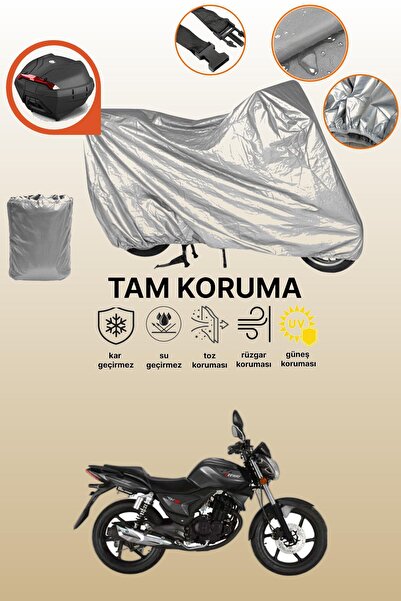 dokaca Gray Rear Bag Compatible Rks 125-S Compatible Motorcycle Tarpaulin, Pr...