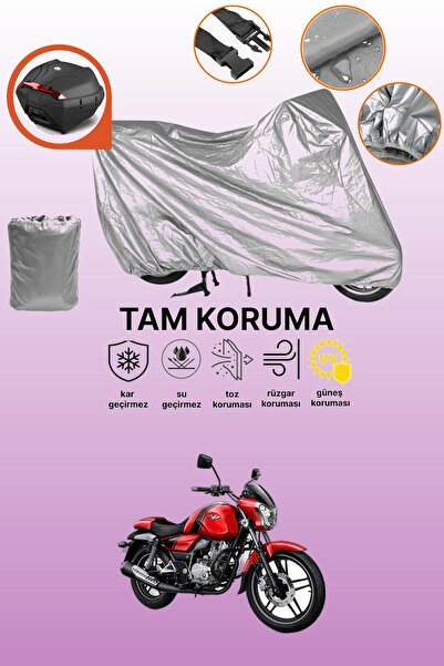dokaca حقيبة خلفية رمادية متوافقة مع Bajaj V 15، غطاء واقي للدراجة النارية