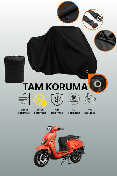 dokaca غطاء دراجة نارية متوافق مع أباتشي ترو 50، غطاء واقي أسود اللون