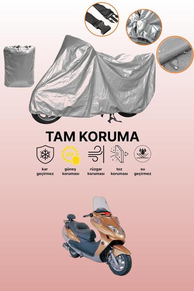 dokaca غطاء دراجة نارية متوافق مع ماركة تايجر 150 من الفولاذ الرمادي، غطاء وا...