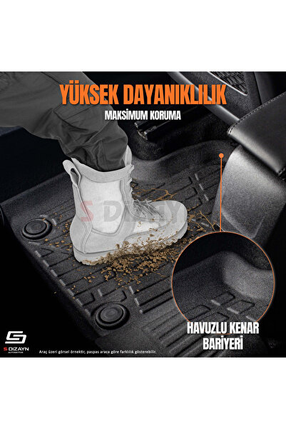 S Dizayn S-Dizayn VW Caddy 3D Pro Havuzlu Paspas 2020 Üzeri A+ Kalite 3DS-SDZ094