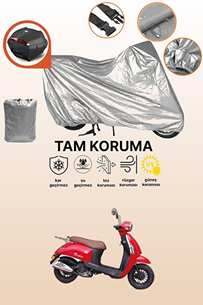 dokaca Gray Rear Bag Compatible Kanuni Tigrina 50 Compatible Motorcycle Cover...