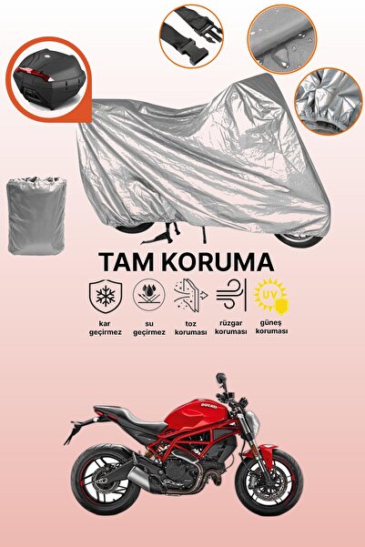 dokaca Gray Rear Bag Compatible Ducati Monster 797 Compatible Motorcycle Cove...