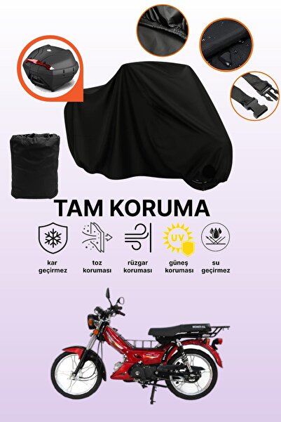 dokaca Black Tail Bag Compatible Mondial 100 Hyena Compatible Motorcycle Tarp...
