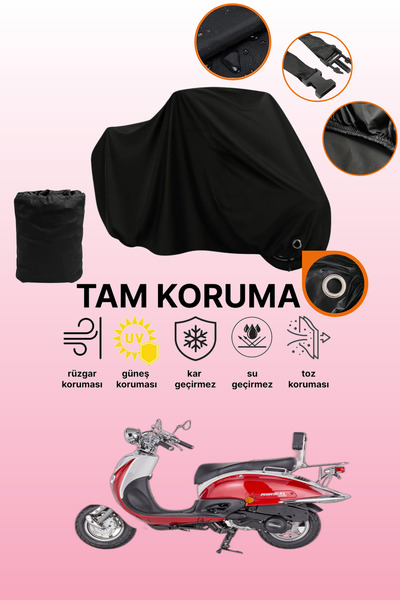 dokaca Mondial 125 Znu Compatible Motorcycle Tarpaulin Compatible with Black ...