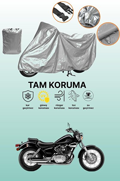 dokaca غطاء دراجة نارية رمادي اللون متوافق مع ياماها فيراجو XV 250، غطاء واقي...