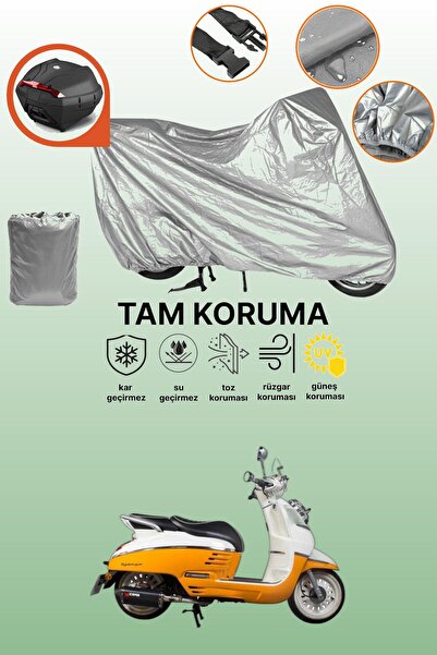 dokaca Gray Rear Bag Compatible Peugeot Django 125 Compatible Motorcycle Tarp...