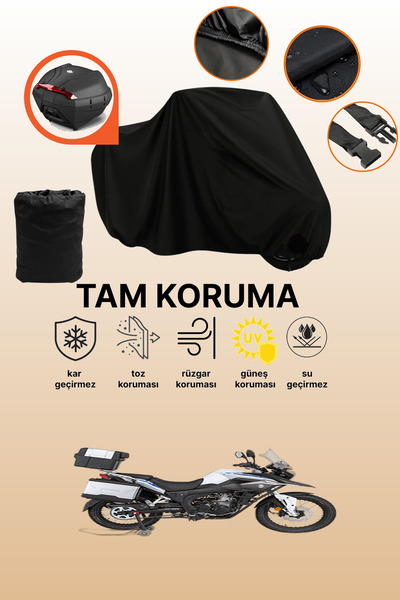 dokaca Black Rear Bag Compatible Mondial Rx3I Evo-Abs Compatible Motorcycle T...