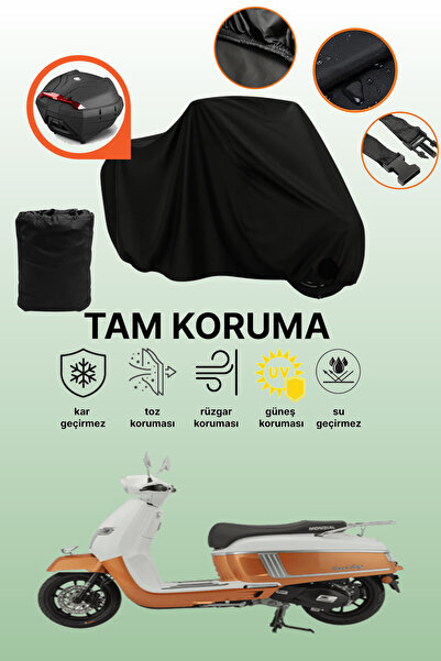 dokaca حقيبة خلفية سوداء متوافقة مع مونديال 125 رود بوي، غطاء دراجة نارية متو...