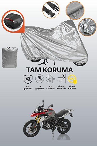 dokaca حقيبة خلفية رمادية متوافقة مع BMW G 310 GS، غطاء واقي للدراجة النارية