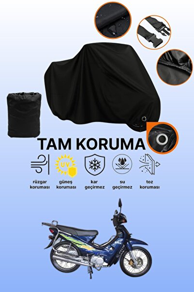 dokaca Black Lock Compatible Steel Motor Cup 110 Compatible Motorcycle Tarpau...