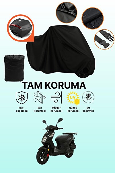 dokaca Black Rear Bag Compatible with Sym Xpro 125 Compatible Motorcycle Tarp...