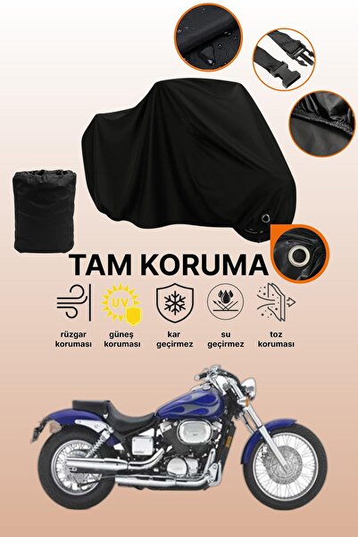 dokaca غطاء دراجة نارية متوافق مع هوندا شادو سبيريت 750، غطاء واقي أسود اللون