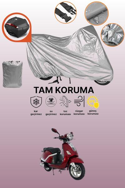 dokaca Gray Rear Bag Compatible Mondial 150 Znx Compatible Motorcycle Cover, ...