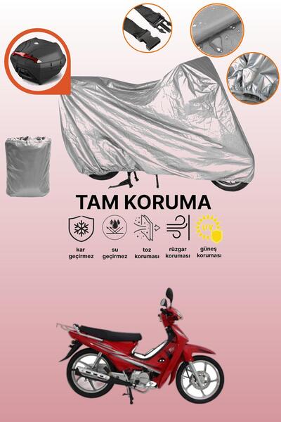 dokaca Gray Rear Bag Compatible Mondial 100 Mfm Compatible Motorcycle Cover, ...