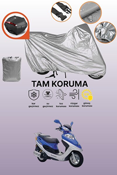 dokaca حقيبة خلفية رمادية متوافقة مع كانوني تريكس 150، غطاء واقي للدراجة النارية