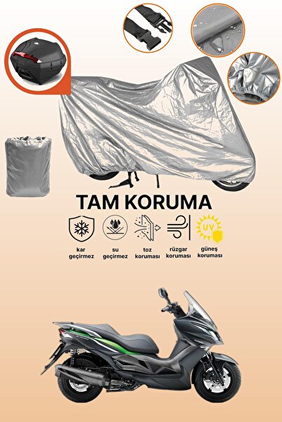 dokaca حقيبة خلفية رمادية متوافقة مع غطاء المحرك المتوافق مع Kawasaki J 300، ...