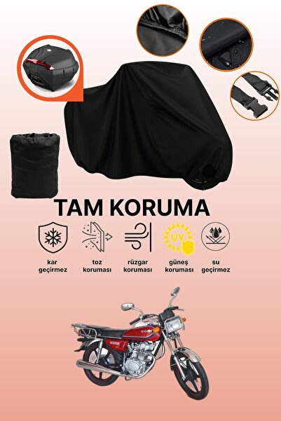 dokaca Black Rear Bag Compatible Kuba Cg 100/Km125-6 Compatible Motorcycle Ta...