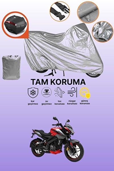 dokaca حقيبة خلفية رمادية متوافقة مع Bajaj Pulsar NS 200 ABS، غطاء محرك متواف...
