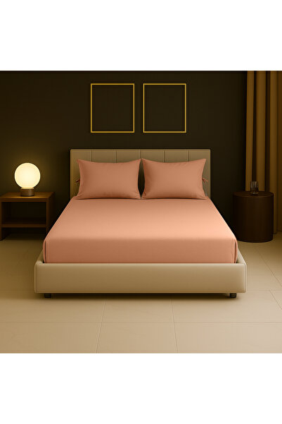 Sabia 100% Cotton 62 Thread Count (155 Tc) 150X200Cm +30Cm Height Double Size Fitted Sheet Set