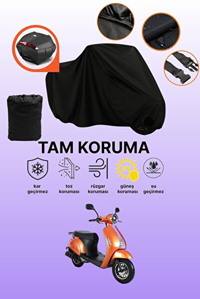 dokaca Black Rear Bag Compatible Kuba Blueberry Compatible Motorcycle Tarpaul...