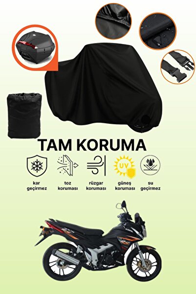 dokaca Black Rear Bag Compatible King Motor Kr-130-16 Compatible Motorcycle T...