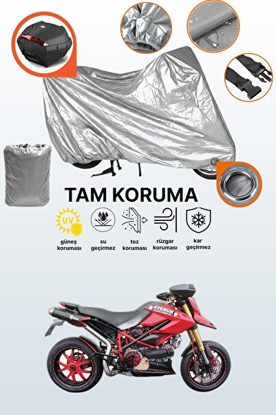 dokaca حقيبة خلفية وقفل باللون الرمادي متوافقة مع دراجة دوكاتي هايبرموتارد 1100 إيفو إس بي، قماش متوافق مع الدراجات النارية