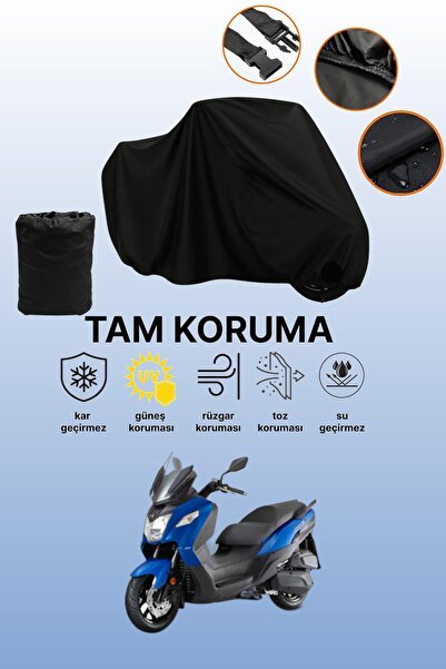 dokaca حقيبة خلفية سوداء وقفل غير متوافقة مع SYM Joymax Z 250 متوافقة مع قماش...