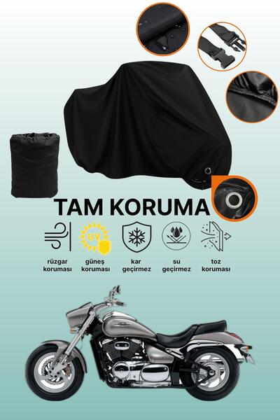 dokaca غطاء دراجة نارية متوافق مع سوزوكي VZ 800 Intruder M800، غطاء واقي أسود