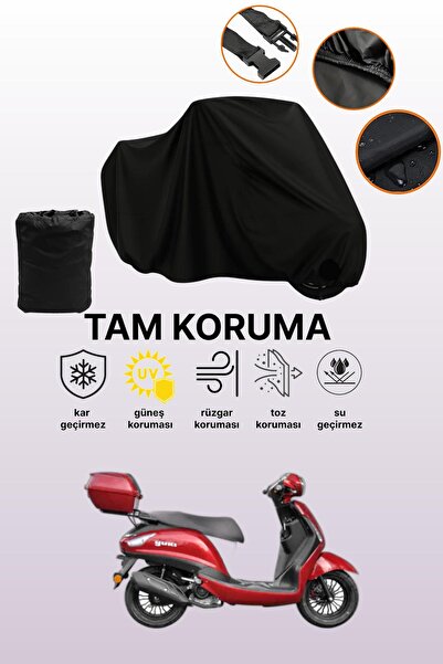 dokaca غطاء محرك يوكي إنزو 50 أسود متوافق، غطاء واقي، غطاء دراجة نارية