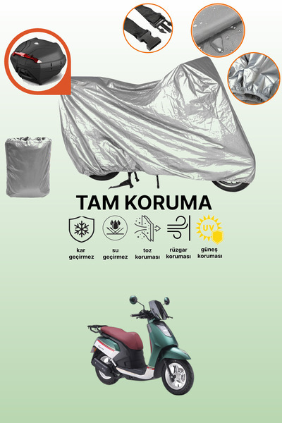 dokaca Gray Rear Bag Compatible Arora Gemma 125 Compatible Motorcycle Cover, ...