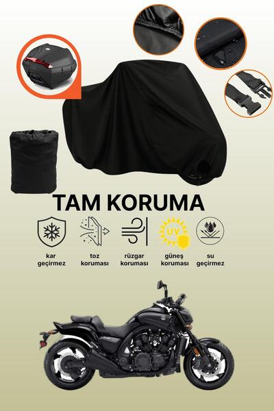 dokaca حقيبة خلفية سوداء متوافقة مع ياماها Vmax، غطاء واقي للدراجات النارية