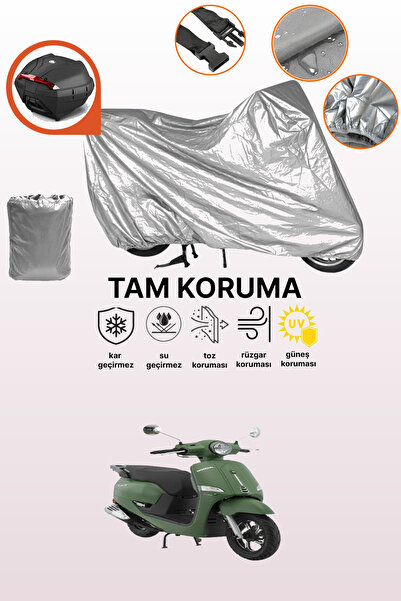 dokaca Gray Rear Bag Compatible Mondial 50 Exon Compatible Motorcycle Cover, ...
