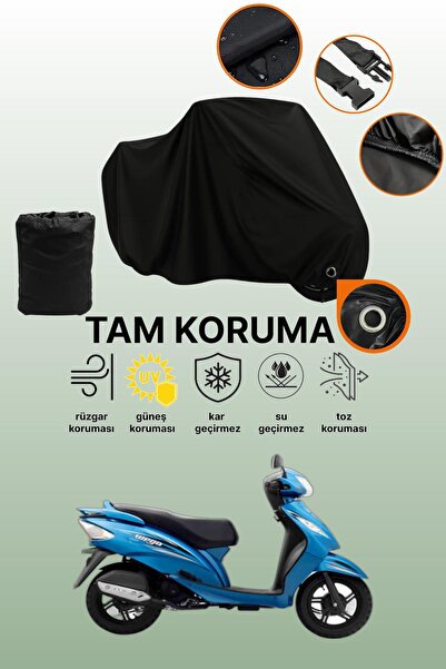 dokaca قماش دراجة نارية متوافق مع TVS Wego متوافق مع القفل الأسود