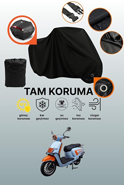 dokaca Black Lock and Tail Bag Compatible Apachi Beauty 50 Compatible Motorcy...