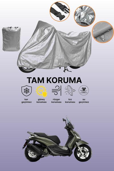 dokaca غطاء دراجة نارية رمادي متوافق مع بياجيو بيفرلي 300 تورير، غطاء واقي، غ...